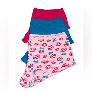 Juicy Couture Kids' Pink and Blue Crown Pattern Underwear Trio